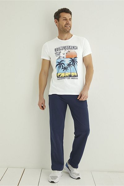 MONAMİSE 22094 Ανδρικό Σετ Λευκό Navy Blue