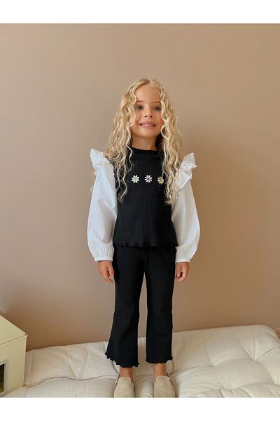 le petit sole Embroidered Camisole Set for Girl - Top and Bottom Set