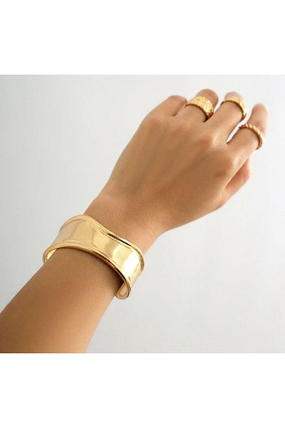 Elia Tiffany Model Steel Thick Cuff Bracelet