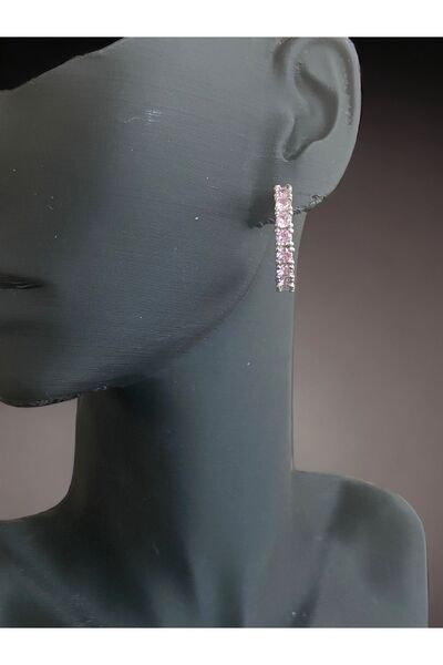 DENİZ Kadın Zirkon Taş Detaylı Döküm Küpe