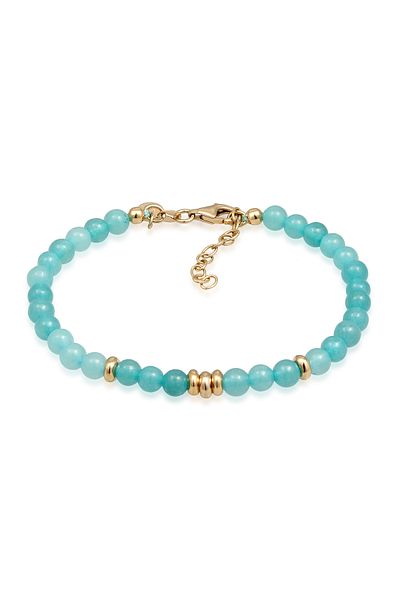ELLI Armband Amazonit Perlen Hellgrün Beads 925 Silber vergoldet