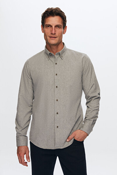 D'S Damat Cămașă de iarnă gri Regular Fit