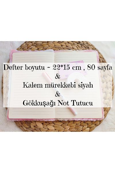 Pembe Çarşı Cute Animal Plush Notebook - Pen, Rainbow Note Holder, Cat Dog Teddy Bear Panda