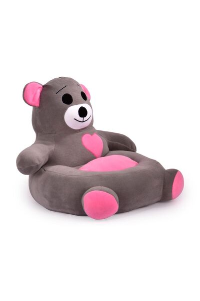 TOKKO Çocuk Bebek Ayıcık Peluş Koltuğu – Ayıcık Koltuk Gri Pembe
