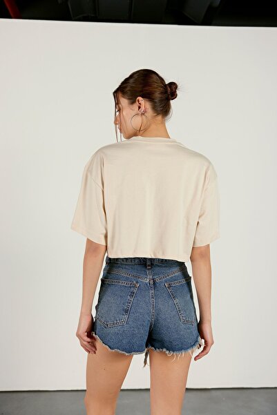 VATKALI Crew Neck Oversize T-shirt Beige