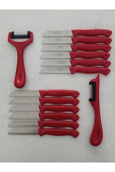 Solingen 12'li Meyve-sebze-doğrama Bıçağı Ve 2'li Soyacak 14'lü Set Kırmızı