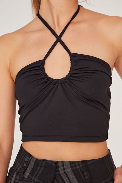 VATKALI Ohlávka Neck Crop Top Černá
