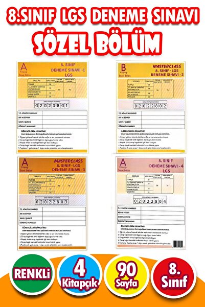 Harika Kitap 8.Sınıf LGS Deneme Sınavı - Sözel Bölüm - 4 Kitapcık