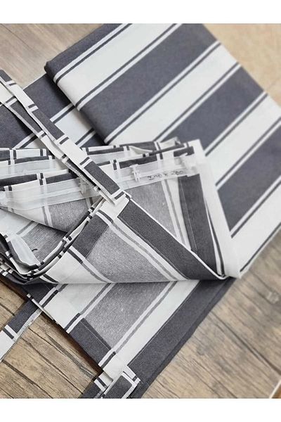 DEVRİM OLİVYA TEKSTİL Custom Tailored Luxury Tarpaulin - Grey-White Balcony Curtain with Widthx-height Dimensions