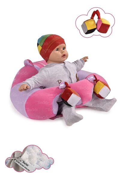 TOKKO Oyuncaklı Bebek Oturma Destek Minderi - Devrilmez Bebek Koltuğu - Büyük...