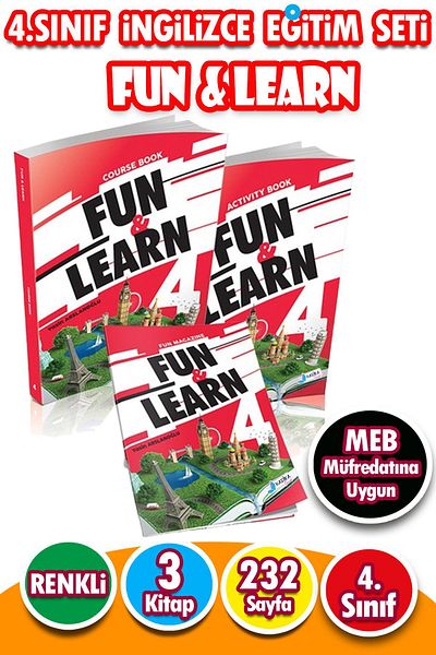 Harika Kitap 4.مجموعة تدريب اللغة الإنجليزية للفصل FUN & LEARN