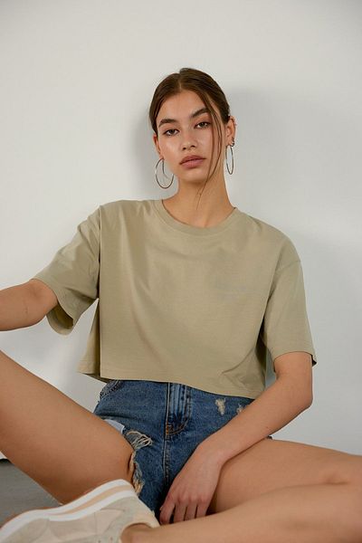 VATKALI Oversize Fit Crop tričko