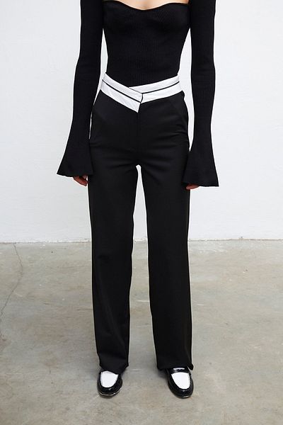 VATKALI Asymmetrische, maskuline Palazzo-Hose – Wattierte Edition