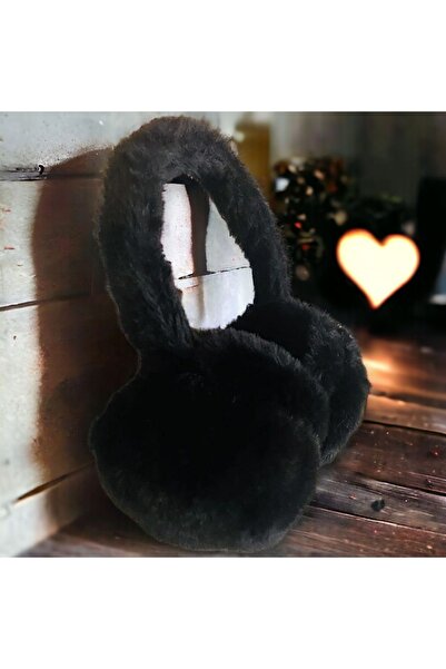 indirimofis Cască de urechi de pluș de iarnă Cască de urechi de pluș neagră