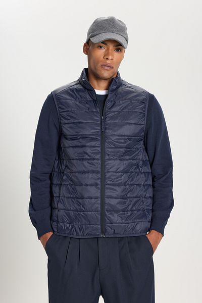 AC&Co / Altınyıldız Classics Men's Navy Blue Ultra Light Vest - Windproof, Portable Bag, Warm Fiber
