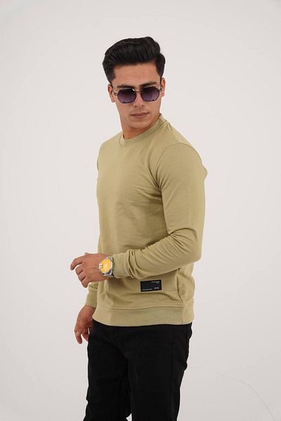 Est Estola Ανδρικό φούτερ Crew Neck Mold Green Relaxed - 2 Νήματα