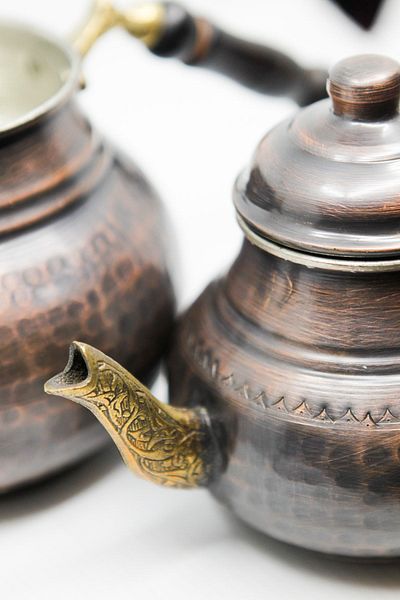ANTEPSEPETİ Copper Antique Hammer Model Teapot