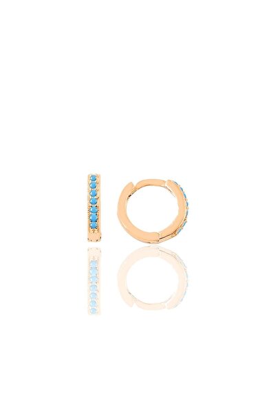 Söğütlü Silver Gümüş Rose Turkuaz Taşlı 9 Mm Halka Küpe Tragus Piercing Helix...