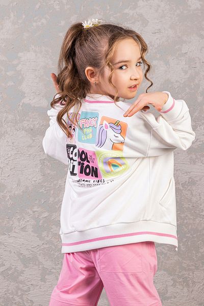 DMB BOYS & GIRLS Çarek Kids- Girl's College Cardigan - Unhardered Back Printed Girl's College Cardigan