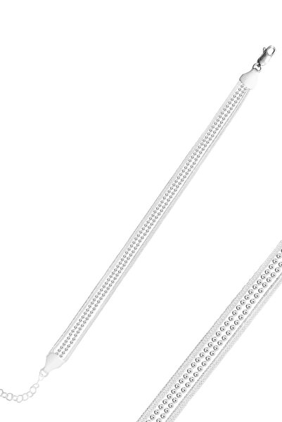 Söğütlü Silver Gümüş 4 sıra toplu midyat hasırı bileklik SGTL12505GUMUS