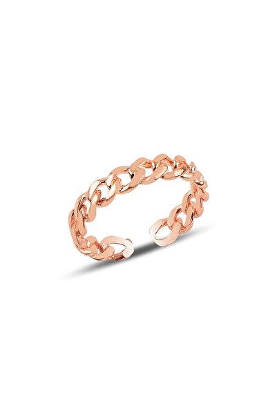 Söğütlü Silver Gümüş Ayarlamalı Rose Zincir Modeli Yüzük Sgtl9959rose