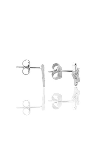 Söğütlü Silver Gümüş Rodyumlu Zirkon Taşlı Ay Yıldız Kombin Küpe Sgtl11426rodaj