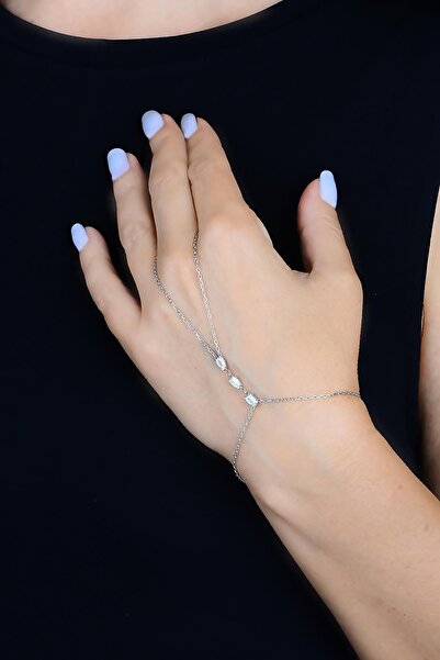 Söğütlü Silver Gümüş Rodyumlu Damla Kesim Zirkon Taşlı Şahmeran