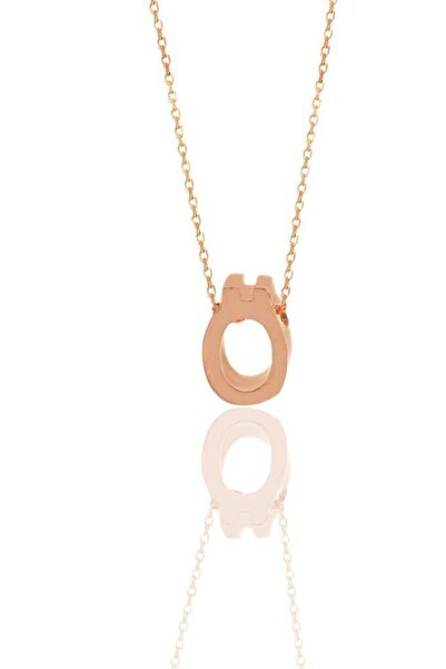 Söğütlü Silver Gümüş Rose Üç Boyutlu Minimal Ö Harf Kolye Sgtl11182-o