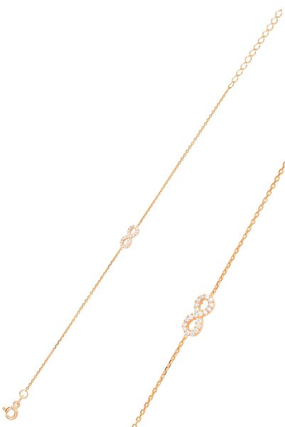 Söğütlü Silver Gümüş Rose Zirkon Taşlı Sonsuzluk Bileklik Sgtl11502rose