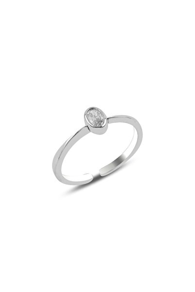 Söğütlü Silver Gümüş Rodyumlu Zirkon Taşlı Ayarlamalı Yüzük Sgtl10162zırkon