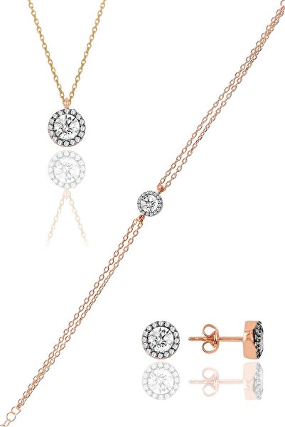 Söğütlü Silver Kadın Gümüş Elmas Montürlü Set SGTL9894