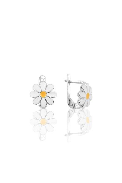 Söğütlü Silver Gümüş Papatya Modeli Çocuk Küpesi Sgtl10221rodaj