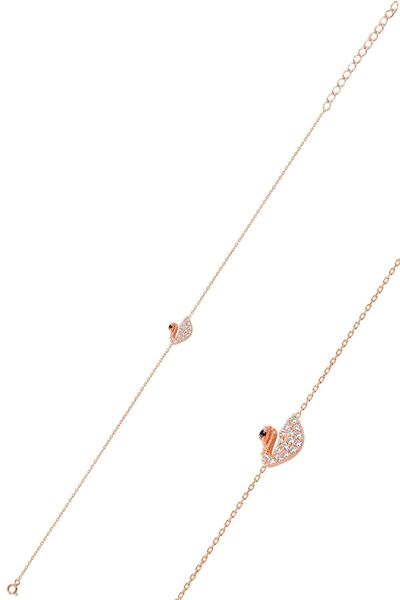 Söğütlü Silver Gümüş Rose Zirkon Taşlı Kuğu Bileklik Sgtl10280kugu