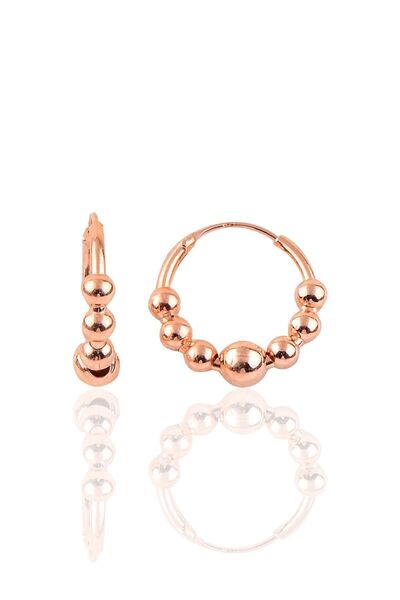 Söğütlü Silver Gümüş Rose 17 Mm Top Top Halka Küpe Sgtl10192rose