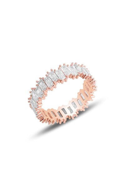 Söğütlü Silver Gümüş Rose Baget Taşlı Tamtur Yüzük Sgtl11449