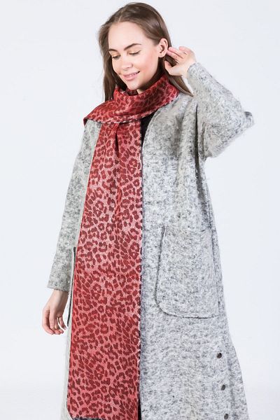 POSUSS Leopard Printed Acrylic Women's Scarf Red Navy - Ps725