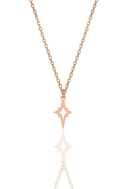 Söğütlü Silver Gümüş Rose Kutup Yıldızı Kolye Sgtl12014rose
