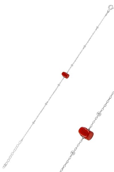 Söğütlü Silver Kadın Gümüş Mercan Renkli Top Top Bileklik SGTL9718RODAJ