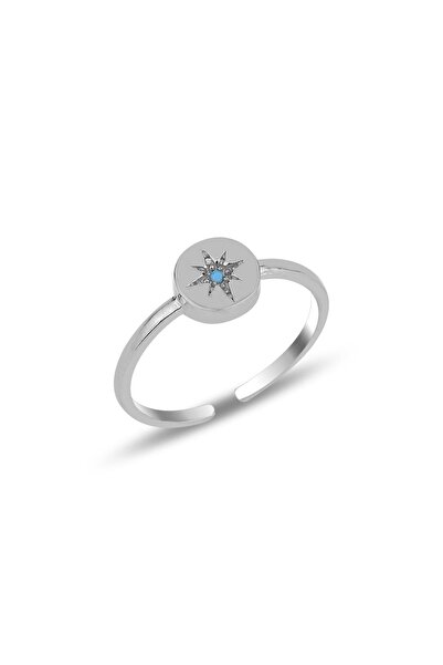 Söğütlü Silver Gümüş Turkuaz Taşlı Kutup Yıldızı Ayarlamalı Yüzük Sgtl11911rodaj