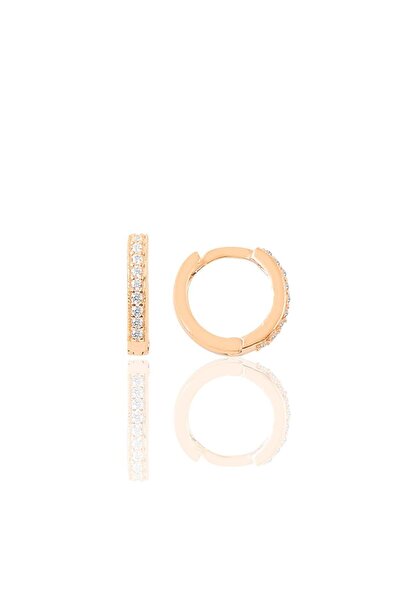 Söğütlü Silver Gümüş Rose Zirkon Taşlı 11 Mm Halka Küpe Tragus Piercing Helix...