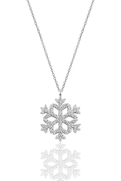 Söğütlü Silver Gümüş Rodyumlu Gümüş Kar Tanesi Kolye Sgtl10713rodaj