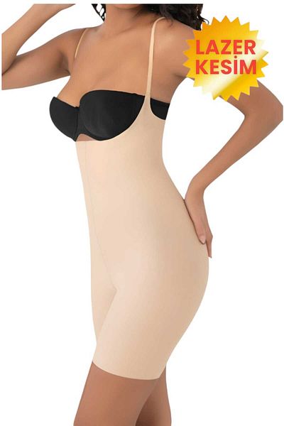 Tezzgelsin Laser Cut Women's Corset - Slimming and Gathering, Full Length Strap