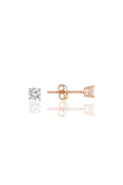 Söğütlü Silver Gümüş Rose Zirkon Taşlı Pırlanta Montürlü Tek Taş Kupe Sgtl11301rose