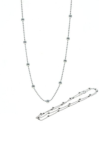 Söğütlü Silver Kadın Gümüş Renk Gümüş 45 Cm Rodyumlu Hepsi Top Top Zincir SGT...