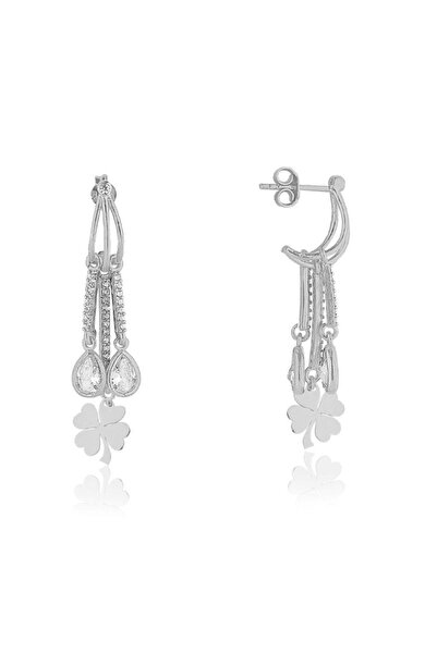 Söğütlü Silver Yonca Sarkıntılı Küpe Sgtl3868