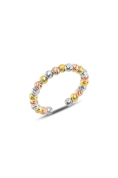 Söğütlü Silver Gümüş Ayarlamalı Renkli Dorica Toplu Yüzük Sgtl10116