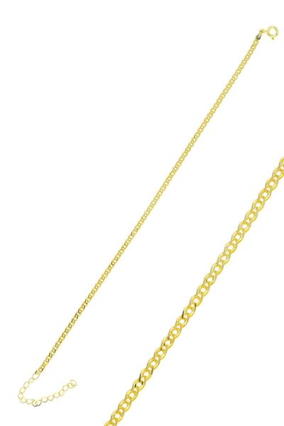 Söğütlü Silver Gümüş altın yaldızlı iç içe geçmeli zincir bileklik SGTL12280GOLD