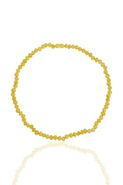 Söğütlü Silver damla kehribarı bebek kolyesi - diş kolye SGTL11996