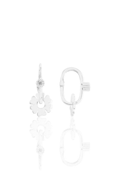 Söğütlü Silver Gümüş Yonca Modeli Göçmen Küpe Sgtl9151