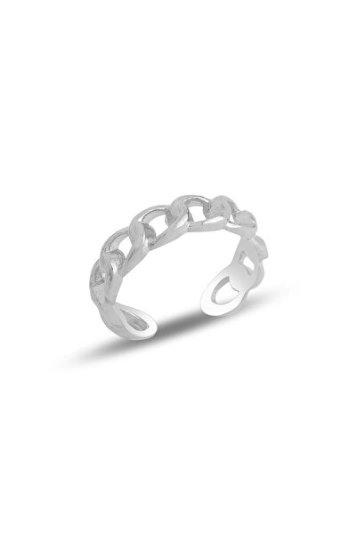 Söğütlü Silver Gümüş Rodyumlu Ayarlamalı Zincir Modeli Eklem Yüzük Sgtl11688r...
